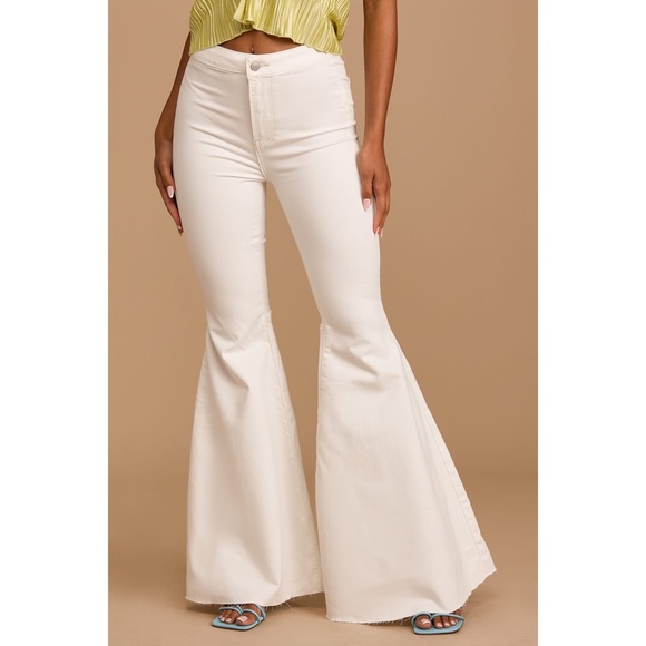 Free People Pants - NEW Free People We The Free Just Float On Flare Stretch Jean in White